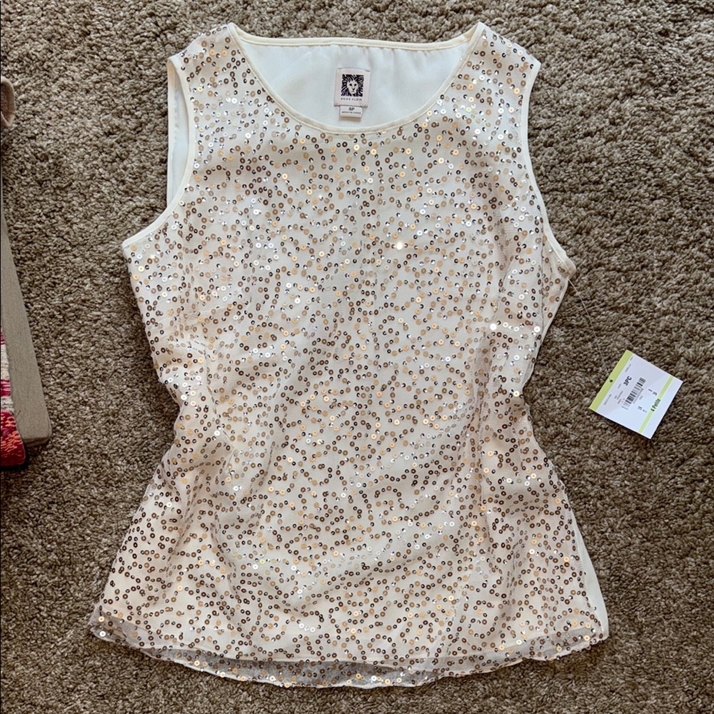 Anne Klein Sequin Suit Top